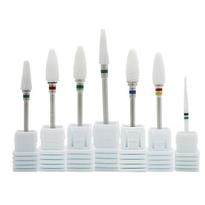 Têtes de meulage en zircone, forme conique, blanches, accessoires de perceuse dentaire pour le polissage de la porcelaine - Product Image 1