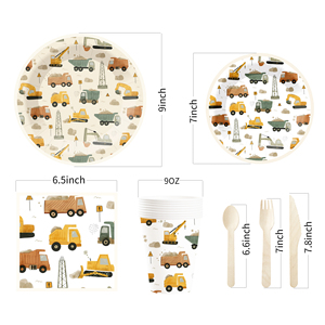 Juego de Vajilla Desechable DAMAI para Fiestas, Kit de Platos de Papel, Decoración para Fiestas de Cumpleaños Infantiles - Product Image 6