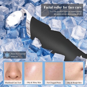 2026年新作 ダブルヘッドメタルフェイシャルローラー スキンスクラバーツール 黒ずみ除去&アイスローラー 洗顔ブラシ フェイスマッサージャー - Product Image 4