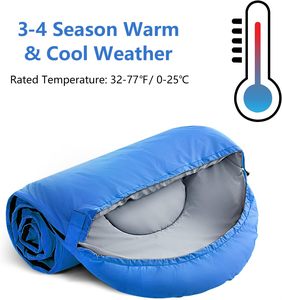 Adultes Enfants Camping en plein air Sac <span class=keywords><strong>de</strong></span> couchage léger et étanche avec sac compact pour 4 saisons Randonnée Alpinisme - Product Image 3