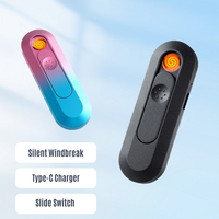 Tendance Mini Portable type-c USB charge allume-cigare électronique coupe-vent Rechargeable briquet accessoires pour fumer 10 pièces