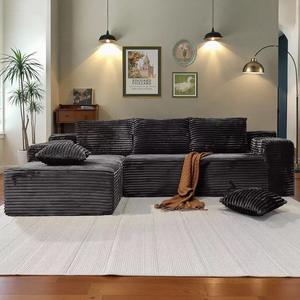 Canapé-lit moderne en forme de L, recouvert de velours, compressé sous vide, canapé modulaire pour salon, chambre à coucher, hôtel, rembourré - Product Image 4