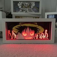 Lampe de nuit LED 3D One Piece en papier découpé, boîte à lumière anime, cadre de sculpture sur papier, 16 couleurs changeantes, idéale pour les cadeaux d'enfants