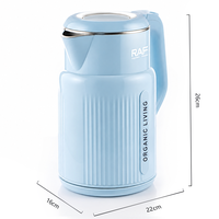 Bouilloire électrique RAF R.7429, capacité 2,0 L, chauffe-eau rapide 1500 W, avec rotation à 360° °   Base rotative