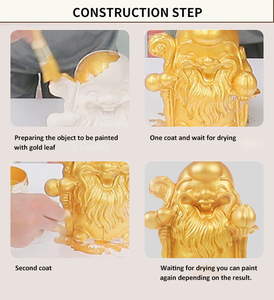 Ramah lingkungan retensi warna adhesi kuat cat daun emas akrilik untuk dinding, produk plester logam - Product Image 6