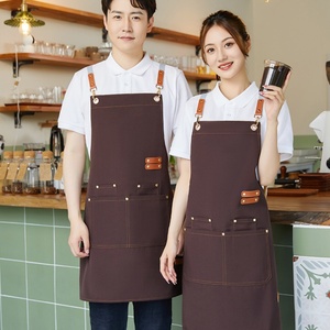 Tablier de <span class=keywords><strong>boulanger</strong></span> de haute qualité avec logo personnalisé, tablier de chef de cuisine, tablier en toile pour barista, tablier brodé réglable pour barbecue et jardin - Product Image 1