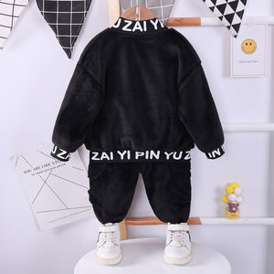 Conjunto de Ropa Casual de Otoño Invierno para Niños, Abrigo y Pantalones para Bebés, 3 Piezas, Algodón, Cierre de Cremallera, Resistente al Viento - Product Image 2