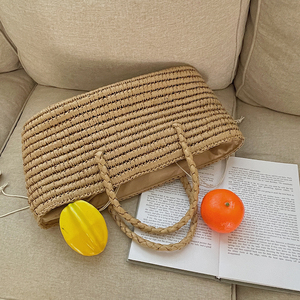 Bali Summer Beach Tote <span class=keywords><strong>borsa</strong></span> di paglia di Rafia 2023 Bolso paglia Rafia De Playa intrecciata oversize in pelle naturale enormi grandi donne - Product Image 2