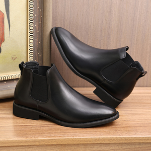 Elegantes <span class=keywords><strong>Botas</strong></span> Chelsea <span class=keywords><strong>Italianas</strong></span> para Hombre, Zapatos de Vestir Formales con Capa Superior de Cuero - Product Image 3
