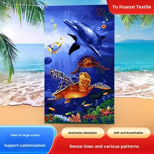 All'ingrosso Versatile grande bagno in microfibra telo da spiaggia ad asciugatura rapida assorbente per l'estate stampa attiva per il nuoto spiaggia uso - Product Image 4