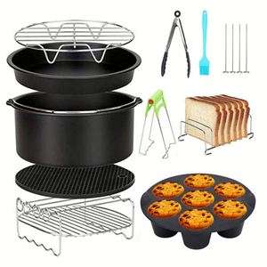 Accessoires de cuisson 15-en-1 : Panier à gâteau, Plaque à pizza, Double grille, Outils de cuisson, Plaque à pizza, Support pour brochettes en acier, Accessoires pour friteuse à air - Product Image 1