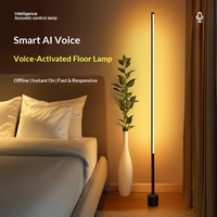 Lampe de chevet LED sur pied en PVC, CRI élevé 80-90, design minimaliste, commande vocale intelligente, capteur, pour salon, chambre, maison