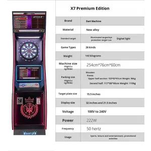 Machine <span class=keywords><strong>de</strong></span> fléchettes électronique à monnayeur pour salle <span class=keywords><strong>de</strong></span> <span class=keywords><strong>jeux</strong></span>, divertissement sportif et compétitif en intérieur - Product Image 3