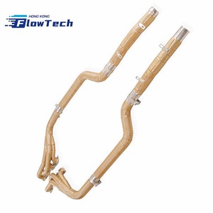Collecteur d'échappement traversant en acier inoxydable T304 avec bouclier thermique doré pour Mercedes-Benz C63 AMG W204 M156 6.2L V8 - Product Image 6