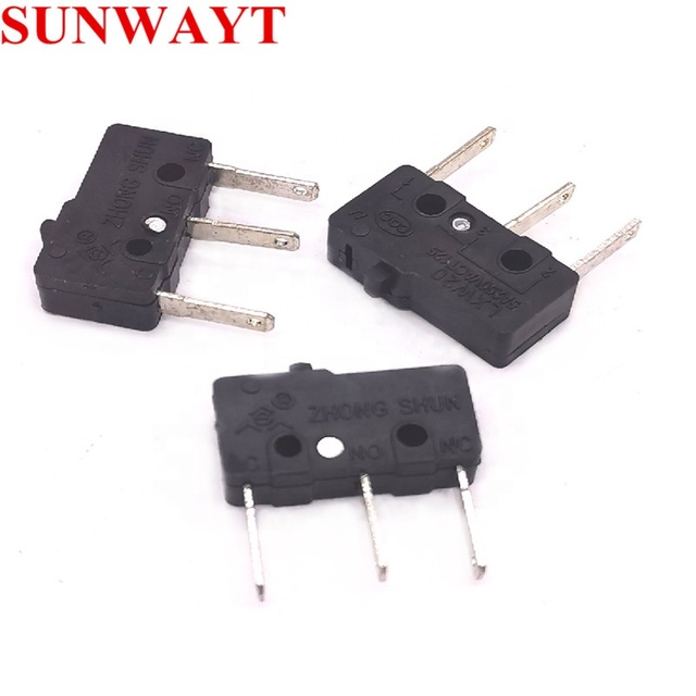 Factory Momentary 3 Terminals Small Black Microswitch for Push Button