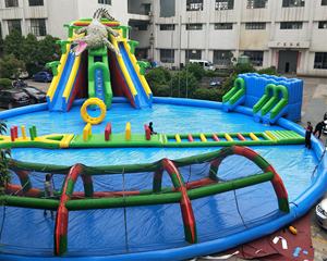 Super grande <span class=keywords><strong>piscina</strong></span> di acqua gonfiabile parco <span class=keywords><strong>piscina</strong></span> <span class=keywords><strong>con</strong></span> <span class=keywords><strong>scivolo</strong></span> e gli ostacoli di acqua di disegno del coccodrillo - Product Image 2