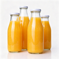Bouteille en verre personnalisée par le fabricant, 250 ml, 300 ml, 500 ml, pour boissons, jus, café froid, lait, avec bouchon