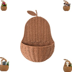 Pear Shade Luxury Eco-Friendly Wicker Rattan <strong>Wall</strong> Hanging Flower Woven <strong>Storage</strong> <strong>Basket</strong> for Entrance Small Subjects - Product Image 2