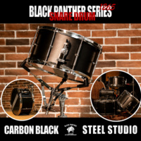 Tambourin Beatello Black Panther Series 12x6,5 pouces en acier noir carbone avec peaux en PVC |   Studio professionnel |   Écoute critique