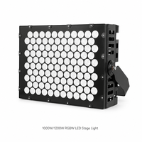 Projecteur LED de scène 1000W 1200W SMD5050 IP66, profilé, à effet flash Aura, grand format en aluminium, DMX 512 RGBW RGB, pour exposition intérieure