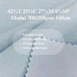Tessuto Scuba Elasticizzato di Alta Qualità in Poliestere 42%, Cotone 25%, Modal 27%, Spandex 6% 300/310gsm per Moda 2488-1 - Product Image 2