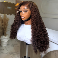 Densité Élevée 250% Vente en Gros # Extensions de cheveux vierges Remy de qualité supérieure, 4 mèches, couleur brun chocolat, boucles birmanes, double épaisseur, cuticules alignées, petite dentelle
