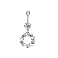 Gaby neue 316L chirurgische Stahl Bauchnabel Ringe Herz Rose Nabel Ringe Silber baumeln Auge Piercing Schmuck