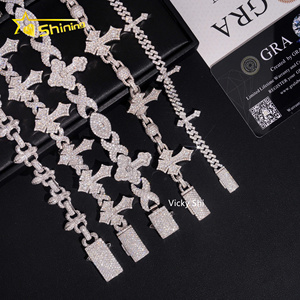 <span class=keywords><strong>Bracciale</strong></span> a Croce Moissanite Iced Out di Tendenza, Gioielli Hip Hop Personalizzati in <span class=keywords><strong>Argento</strong></span> 925 per Uomo e Donna, Ideale per l'Uso Quotidiano - Product Image 4