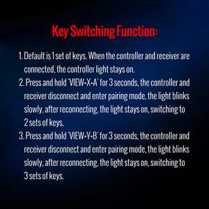 Manchettes de jeu pliables avec adaptateur 2,4 GHz, programmables/macro-programmables/reprogrammables, double vibration, fonction turbo - Product Image 2