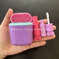Tubes de gloss à lèvres personnalisés de 10 ml à double extrémité pour écouteurs Airpord, applicateur de gloss à lèvres en forme de cœur, tube de gloss à lèvres 2 en 1, emballage de conteneur