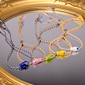Wholesale Cute Polka Dot Fish Charm <b>Bracelet</b> Colorful Adjustable braided <b>String</b> Lucky <b>Bracelets</b> - Product Image 2