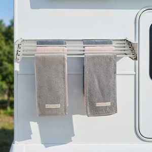 RV <strong>Clothes</strong> Drying Rack Wall Mount Collapsible Drying Rack for <strong>Clothes</strong> Drying <strong>Shelf</strong> for RV Black/White - Product Image 6