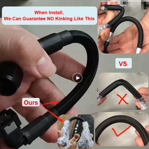 Corde de carburant tressée, ligne de carburant, en caoutchouc, Nylon noir, acier inoxydable, 40 pieds, tuyaux d'huile, gaz et de carburant, NBR 3/8 #6 # an6 6AN - Product Image 3