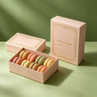 Boîte à macarons personnalisée avec logo, emballage pour biscuits, boîte à gâteaux dégradée, boîte cadeau portable pour desserts et pâtisseries