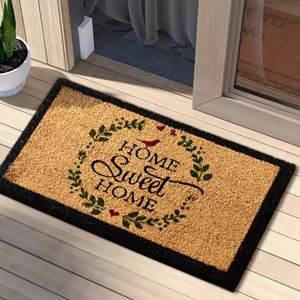 <span class=keywords><strong>Tapis</strong></span> de porte en fibre de coco naturelle épaisse, noir, pour l'extérieur et l'intérieur, bienvenue à la maison, en PVC épais - Product Image 2