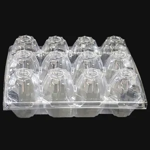 12 Holes PVC PET Transparent Rectangular Plastic Blister Egg Tray Plastic Egg Box