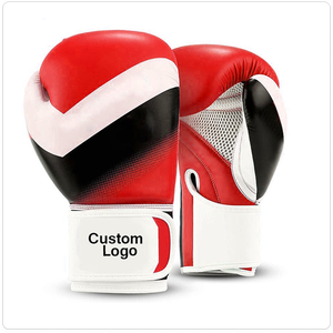 Gants de boxe professionnels en cuir, logo personnalisé, gants de boxe en cuir PU pour adultes, entraînement, respirants, fermeture velcro, bleu noir - Product Image 4