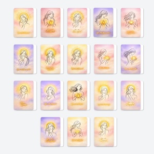 Cartes de motivation personnalisées pour femmes, dégradé rose-violet, 36 cartes en papier, pour couple, transfrontalières, pour <span class=keywords><strong>la</strong></span> guérison et l'affirmation de soi - Product Image 3