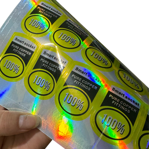 Autocollant holographique de sécurité anti-contrefaçon imperméable OEM, impression d'autocollants holographiques de sécurité pour l'emballage - Product Image 1
