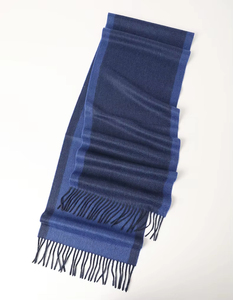 Bufanda con efecto cachemir en bloques de color con flecos largos, unisex, extra larga, para invierno. - Product Image 3