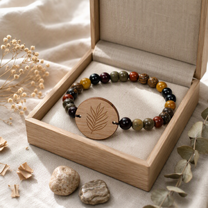 Pulsera <span class=keywords><strong>de</strong></span> cuentas <span class=keywords><strong>de</strong></span> madera <span class=keywords><strong>de</strong></span> sándalo con chip NFC programable, grabada con láser personalizada, ecológica, espiritual, <span class=keywords><strong>para</strong></span> meditación, fabricante mayorista - Product Image 1