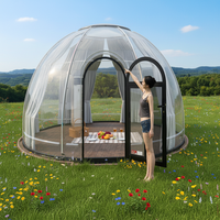 Tente bulle igloo transparente en forme de dôme, résistante aux UV, imperméable et résistante à la pression, pour l'extérieur, avec un ciel étoilé