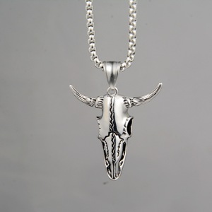 Collares de Moda con Colgante de Cuernos de Toro y Cabeza de <span class=keywords><strong>Vaca</strong></span>, Estilo Hip Hop, Punk, Aleación PVD, Impermeables, para Hombre, Venta al por Mayor - Product Image 6