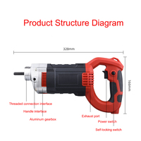Tragbarer 2300W Hochleistungs-Elektrozementvibrator Leichtgewichtiges Bau-Handvibrationsgerät für Betonmischung