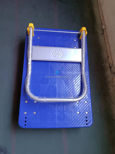 तह मंच पांच गोदाम के लिए पहियों के साथ प्लास्टिक ट्राली हाथ गाड़ी ट्राली - Product Image 5