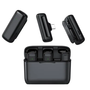 Sistema DE MICRÓFONO INALÁMBRICO estilo de collar profesional que transmite grabación de video corta, micrófono Vlog de grabación de cuello abatible - Product Image 1