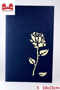 Carte de vœux florale 3D pop-up avec une rose rouge et 2 papillons pour un anniversaire, la fête des mères, la Saint-Valentin, un anniversaire de mariage - Product Image 3