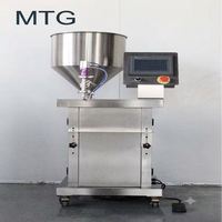 Machine de remplissage semi-automatique à pompe à engrenages servo MTG pour boissons, huiles, liquides visqueux, miel, emballage en verre, moteur PLC, haute précision