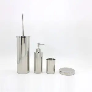 Wholesale Silver Color Stainless Steel Bathroom Accessories Metal Bathroom Set With Ss 304 Lotion Dispenser