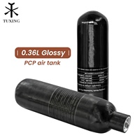 Bouteille de gaz en fibre de carbone TUXING 0,36 L sur mesure, fond rond brillant, haute pression 4500 psi 300 bar 30 MPa pour PCP, paintball et plongée
